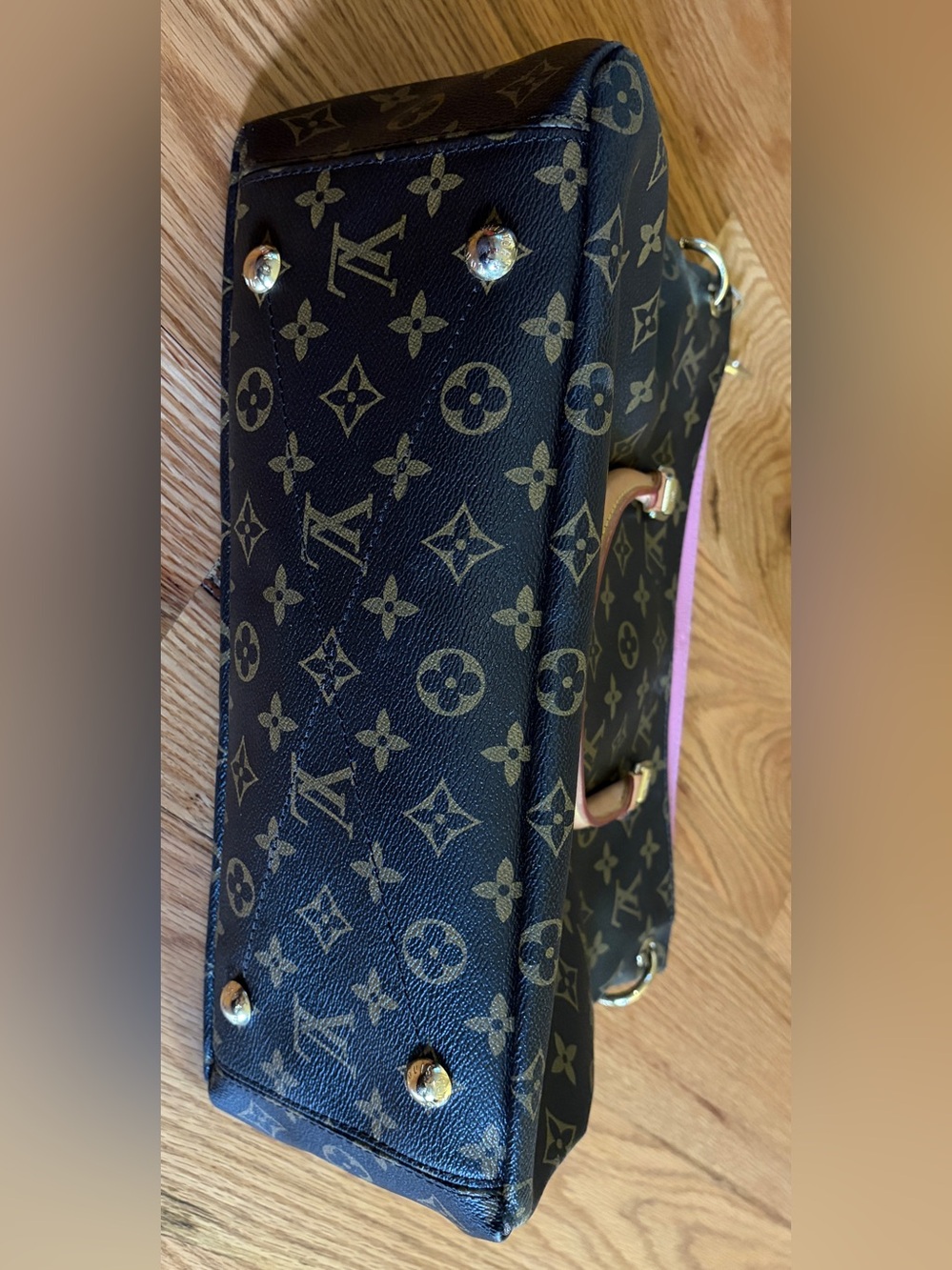 Louis Vuitton Monogram Tote with Pink Trim and Vachetta Handles - Picture 7 of 11